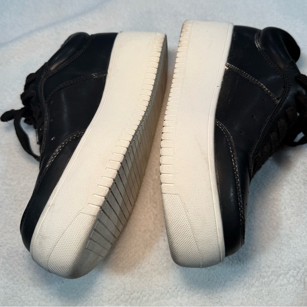 Steve Madden Black and White Platform Sneakers - Picture 7 of 14